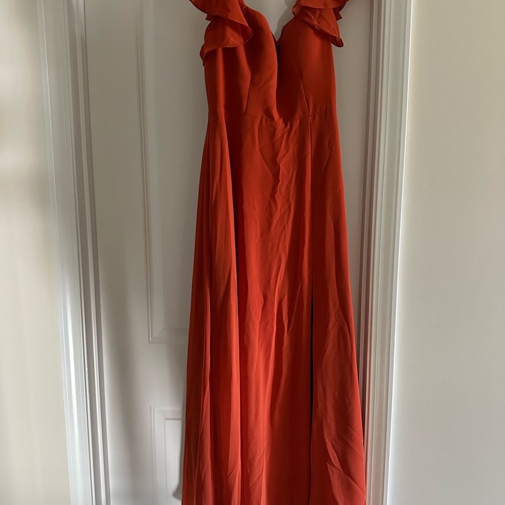 Azazie Vibrant Orange Wedding Dress